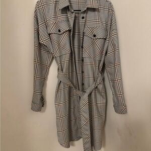 Plaid Belted Shirt Dress